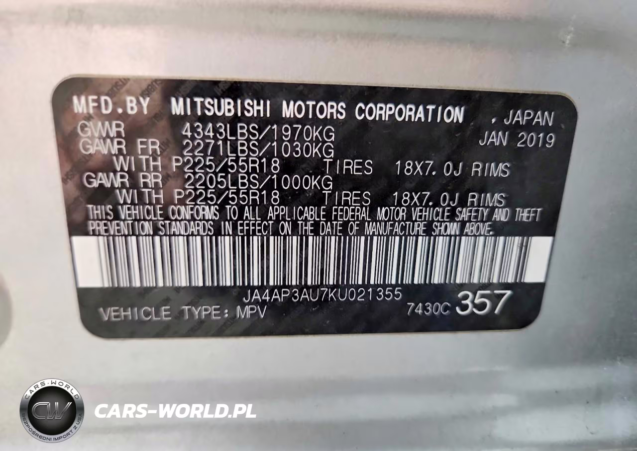2019 Mitsubishi Outlander Sport Es VIN:JA4AP3AU7KU021355 - 13