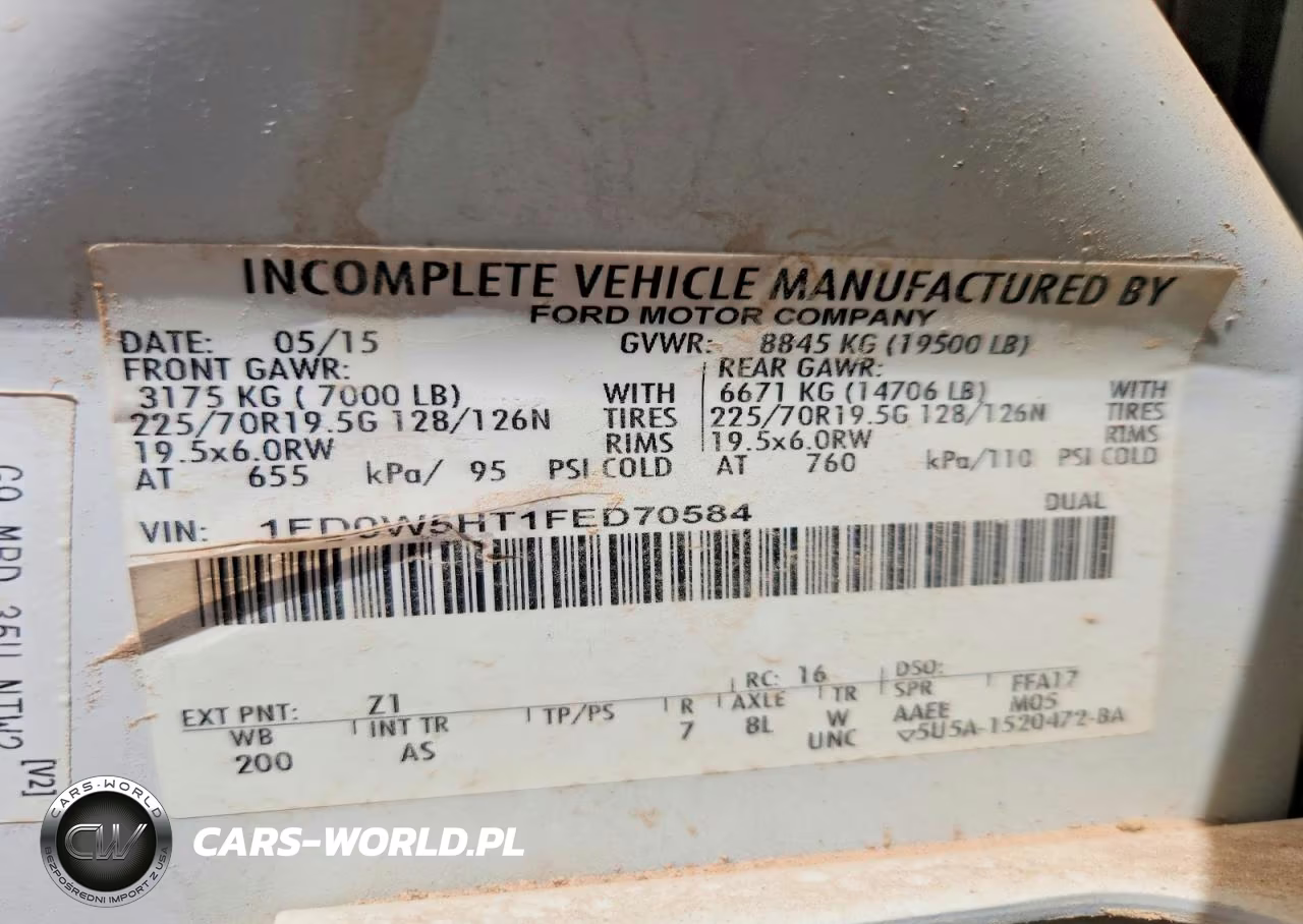 2015 Ford F550 Super Duty VIN:1FD0W5HT1FED70584 - 12