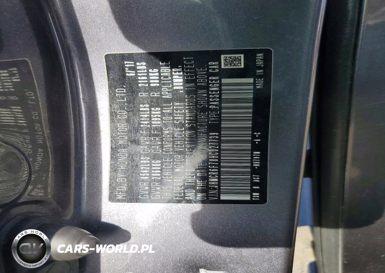 2017 Honda Accord Touring Hybrid VIN:JHMCR6F78HC027739 - 12