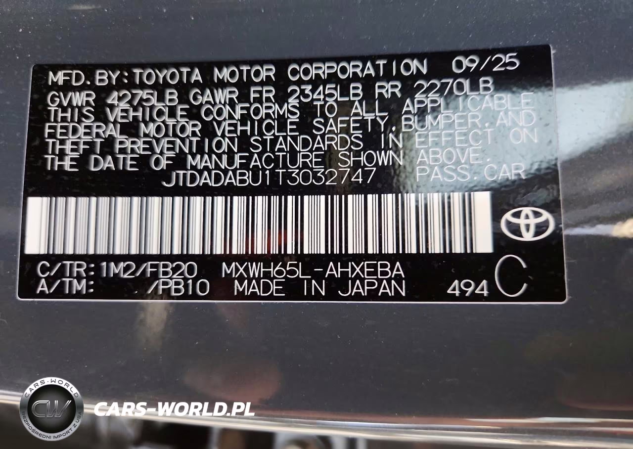 2026 Toyota Prius Le VIN:JTDADABU1T3032747 - 12