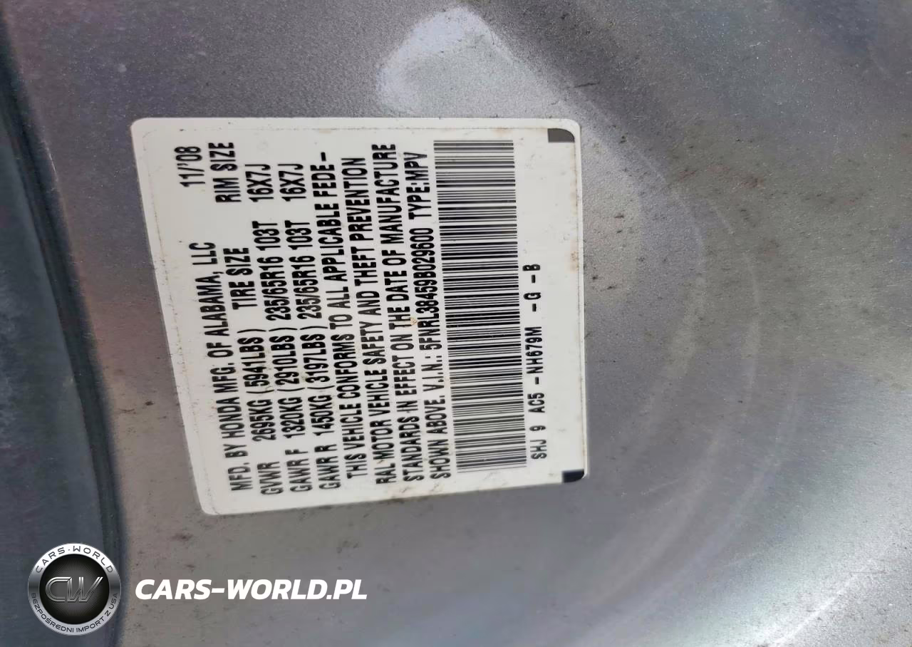 2009 Honda Odyssey Ex VIN:5FNRL38459B029600 - 13