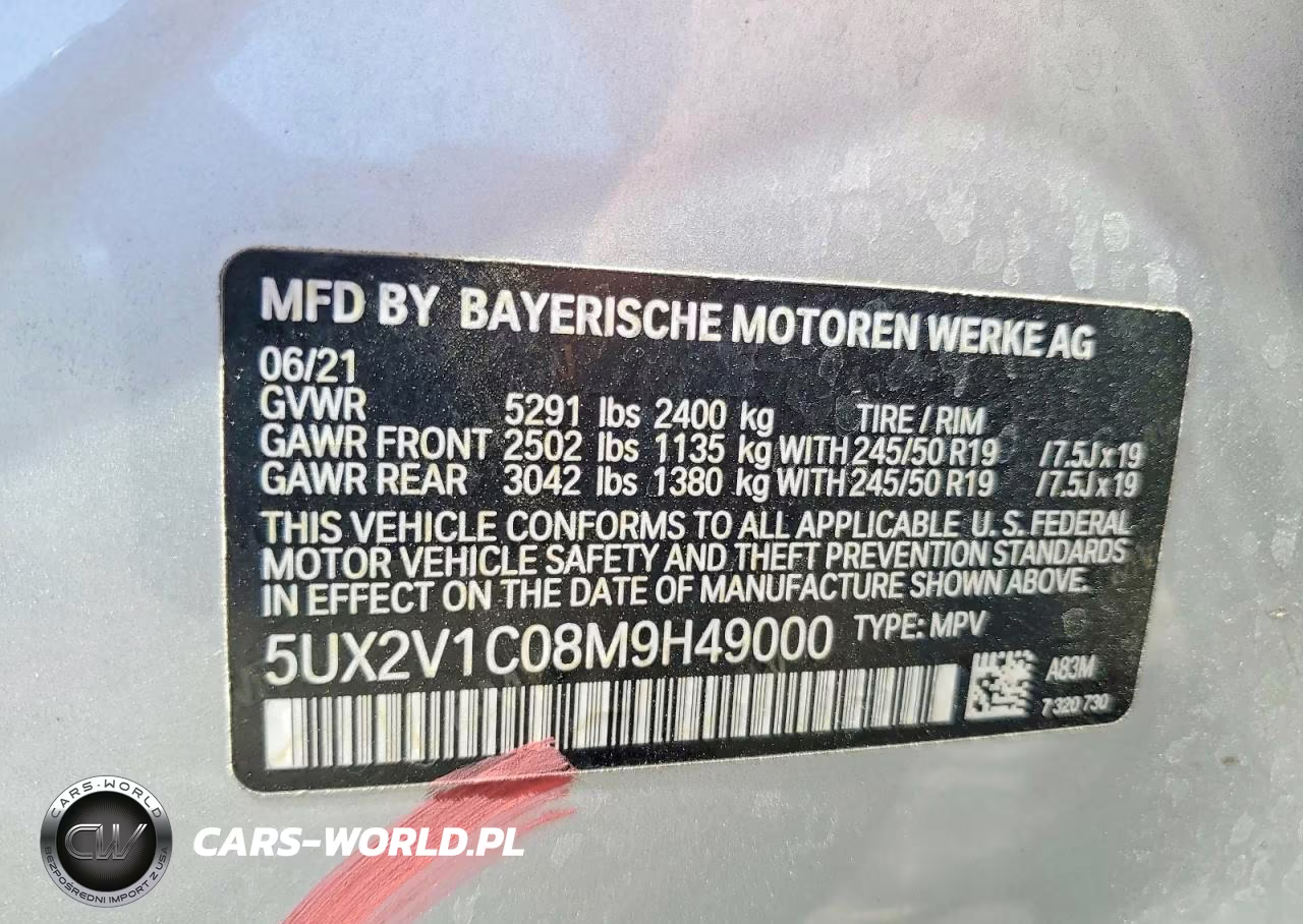 2021 BMW X4 xDrive30I VIN:5UX2V1C08M9H49000 - 14