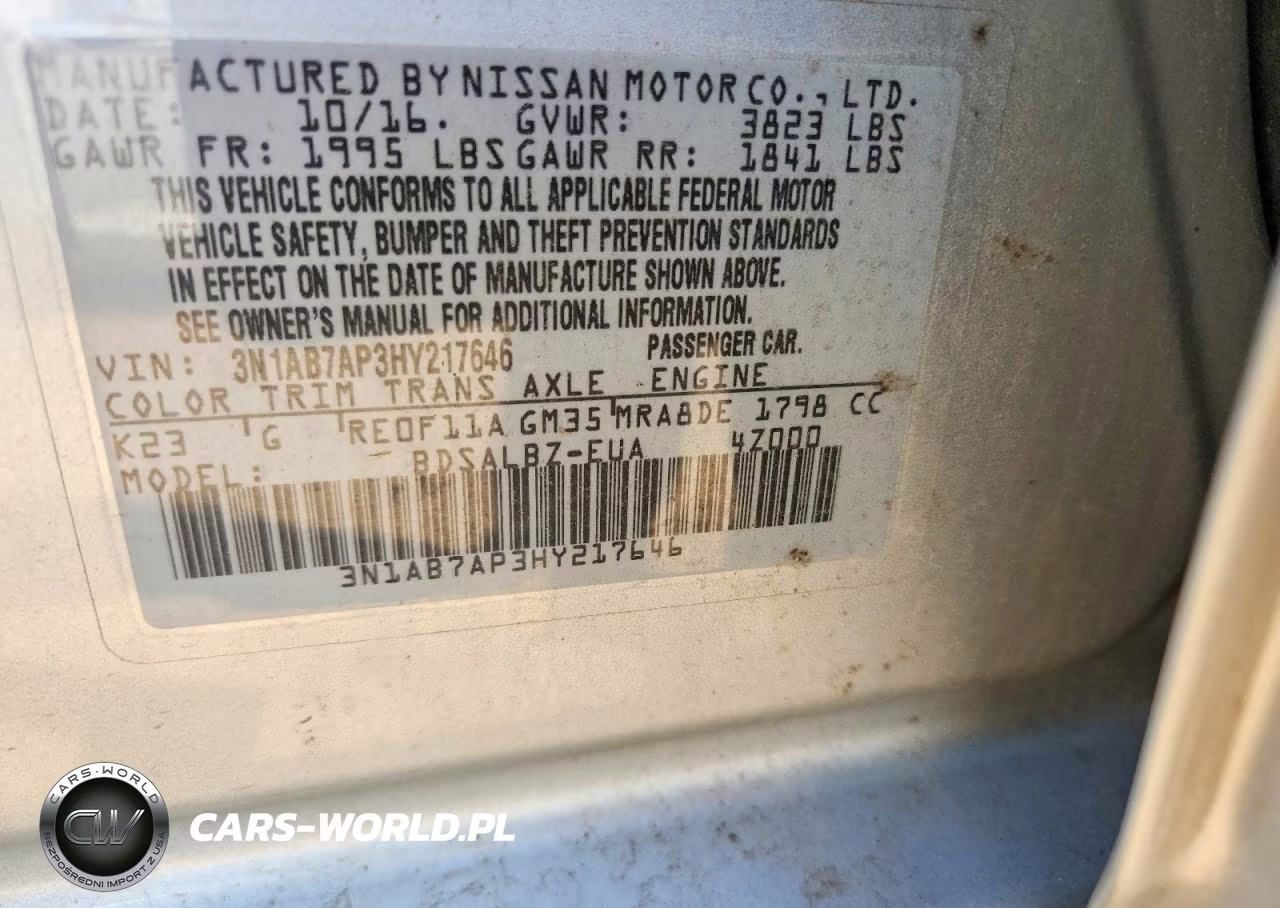 2017 Nissan Sentra S VIN:3N1AB7AP3HY217646 - 12