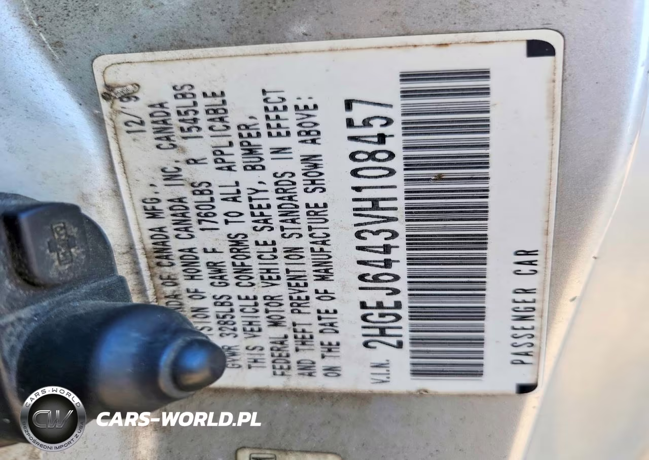 1997 Honda Civic Dx VIN:2HGEJ6443VH108457 - 12