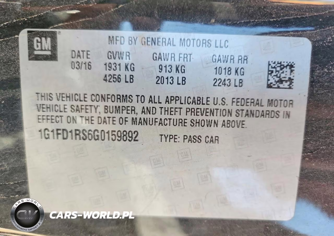 2016 Chevrolet Camaro Lt VIN:1G1FD1RS6G0159892 - 12