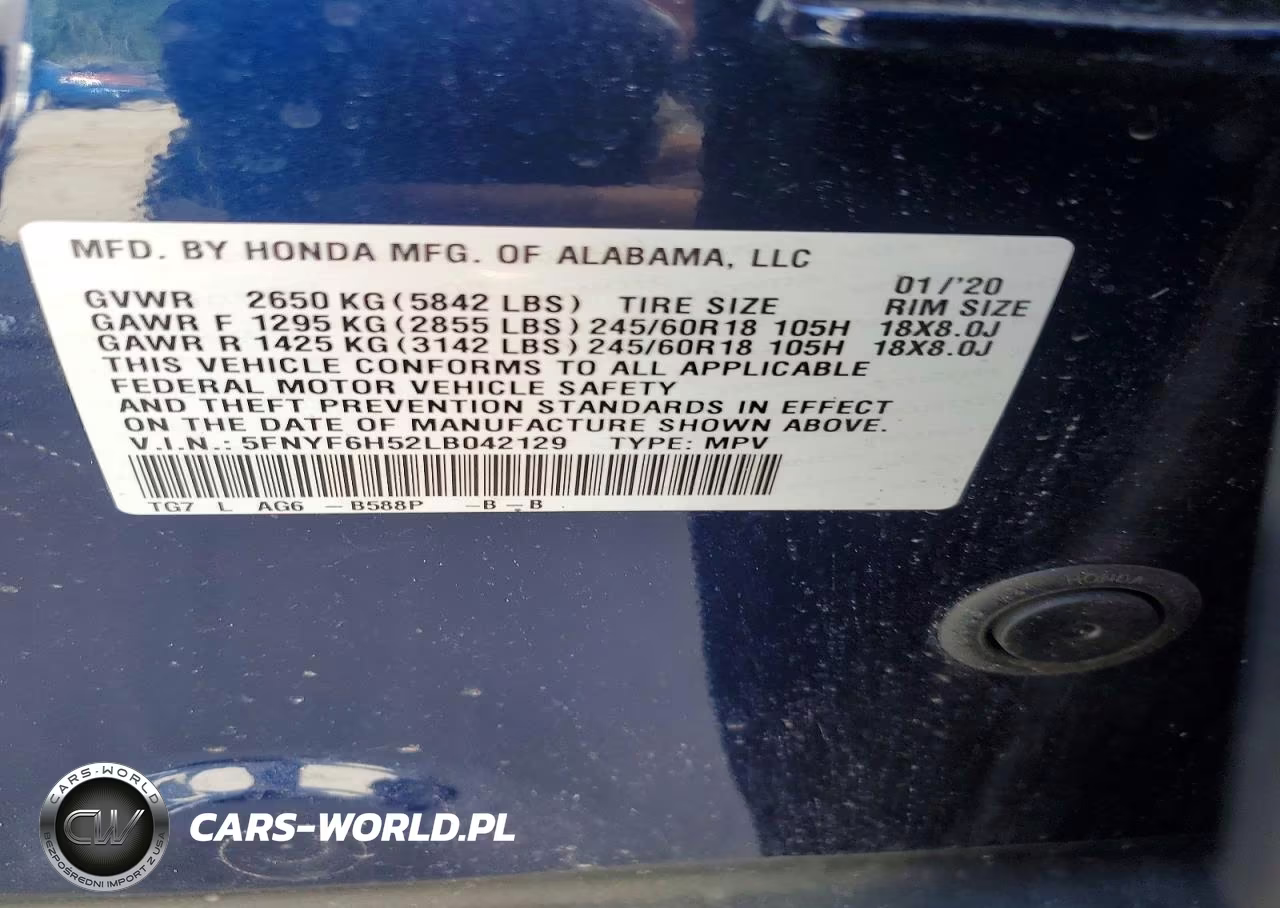2020 Honda Pilot Exl VIN:5FNYF6H52LB042129 - 14