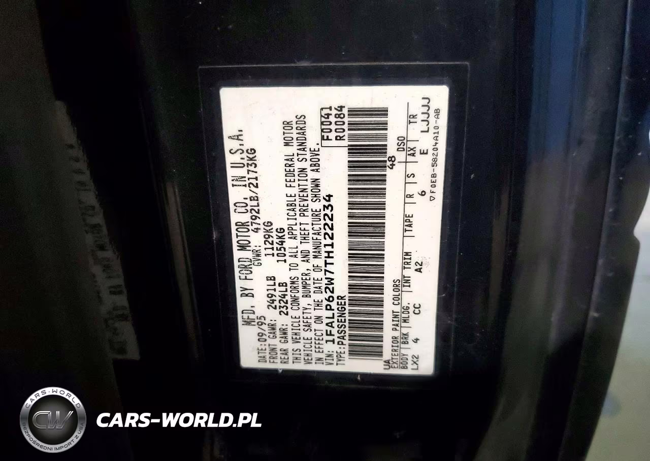 1996 Ford Thunderbird Lx VIN:1FALP62W7TH122234 - 12