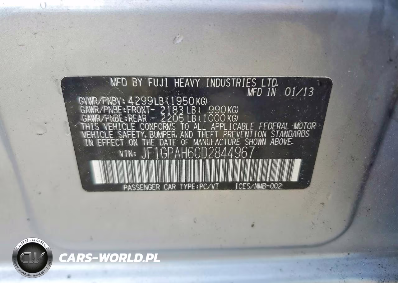 2013 Subaru Impreza Limited VIN:JF1GPAH60D2844967 - 12