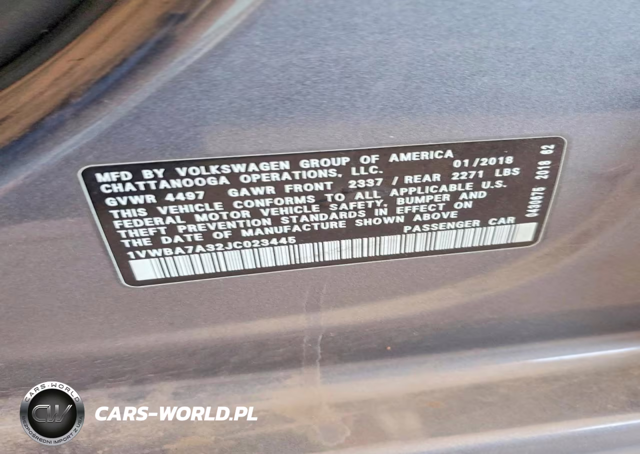 2018 Volkswagen Passat Se VIN:1VWBA7A32JC023445 - 12