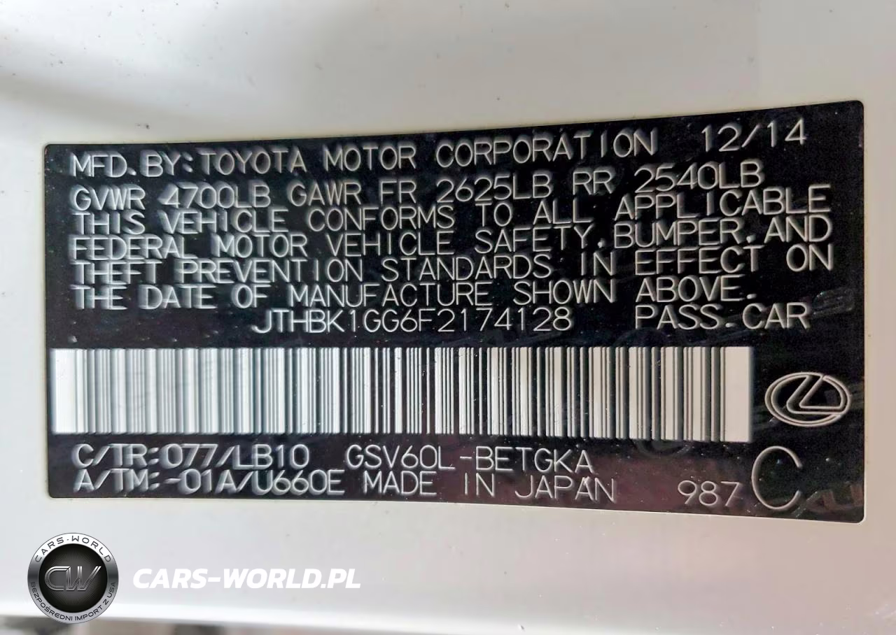 2015 Lexus Es 350 VIN:JTHBK1GG6F2174128 - 12