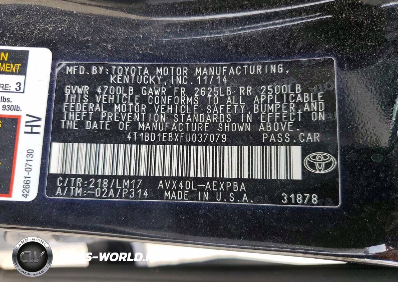2015 Toyota Avalon Hybrid Limited VIN:4T1BD1EBXFU037079 - 12