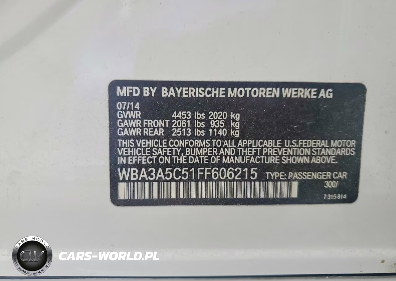 2015 BMW 328 I VIN:WBA3A5C51FF606215 - 12