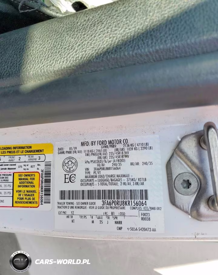 2019 Ford Fusion Titanium VIN:3FA6P0RU8KR156064 - 12