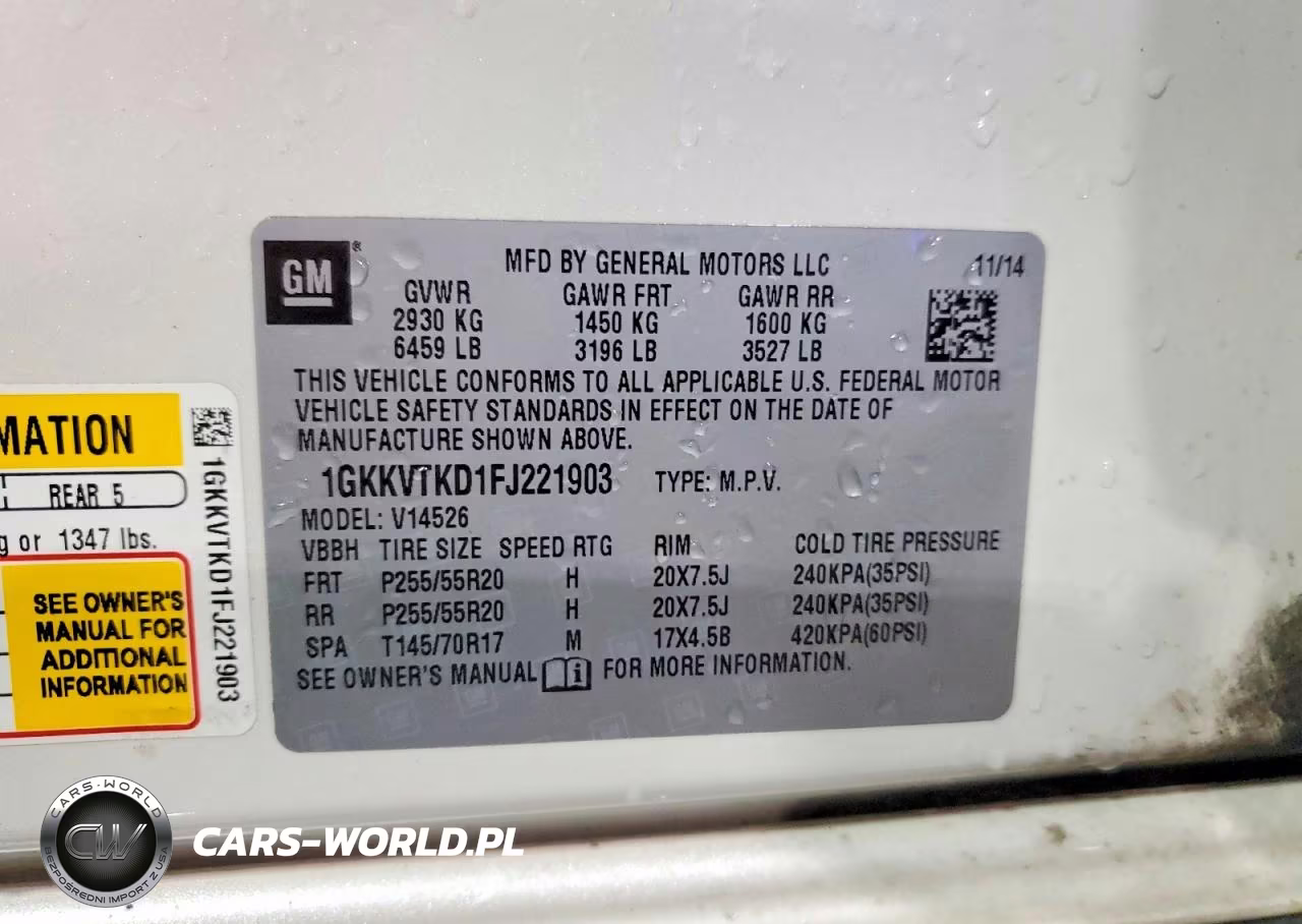 2015 GMC Acadia Denali VIN:1GKKVTKD1FJ221903 - 12
