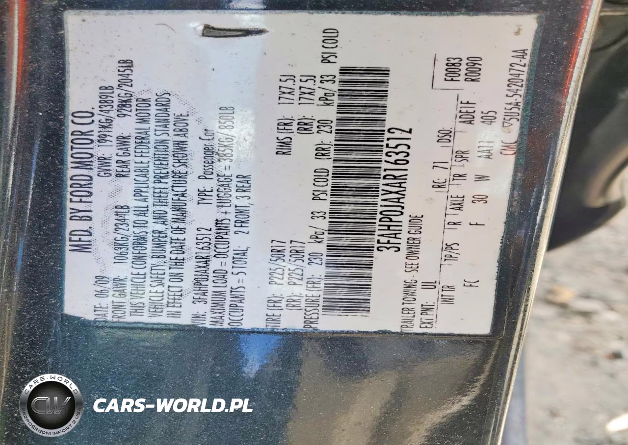 2010 Ford Fusion Sel VIN:3FAHP0JAXAR163512 - 13