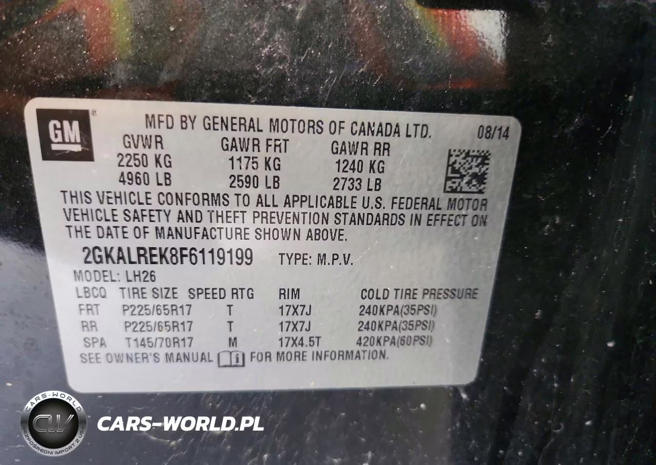 2015 GMC Terrain Sle VIN:2GKALREK8F6119199 - 12
