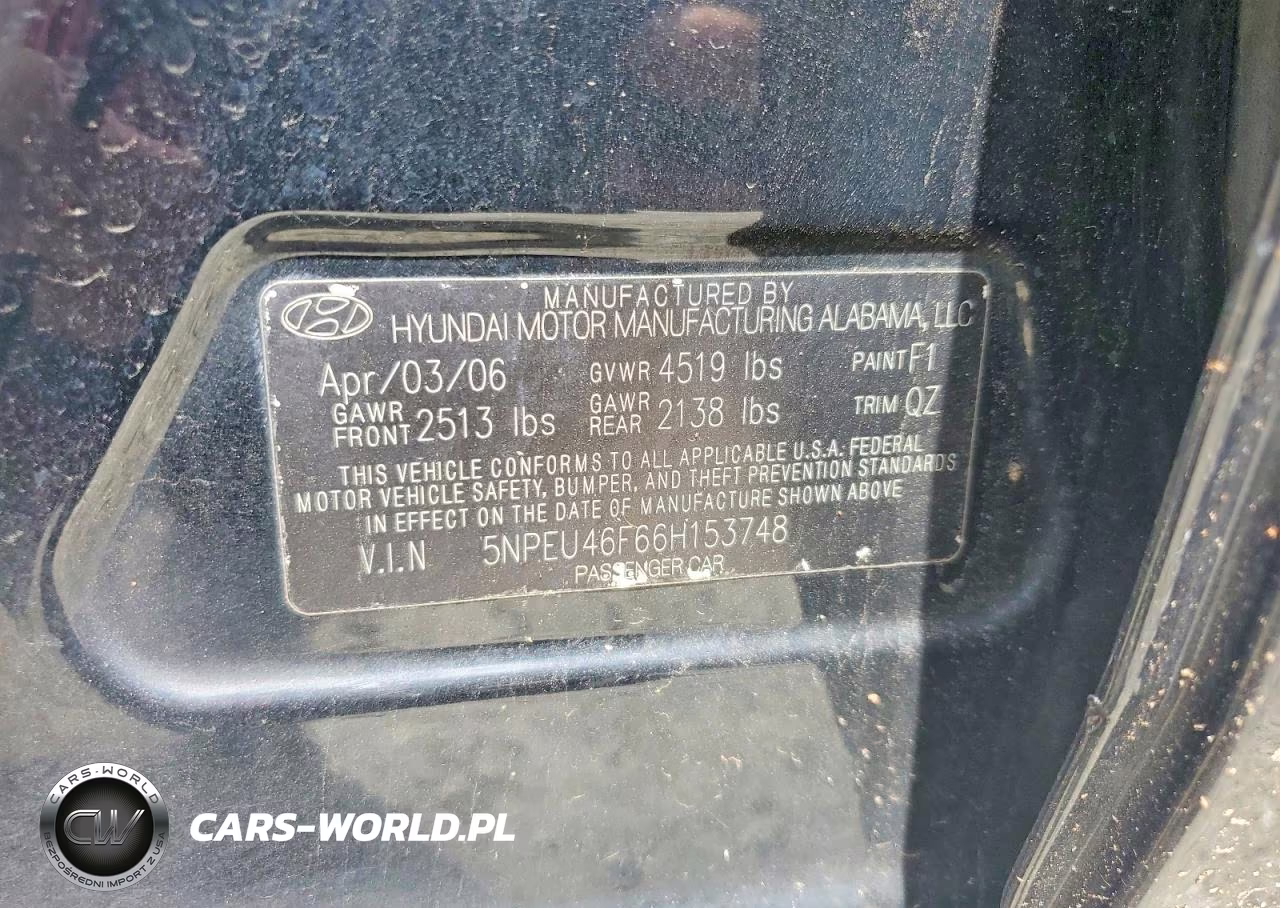 2006 Hyundai Sonata Gls V6 VIN:5NPEU46F66H153748 - 12