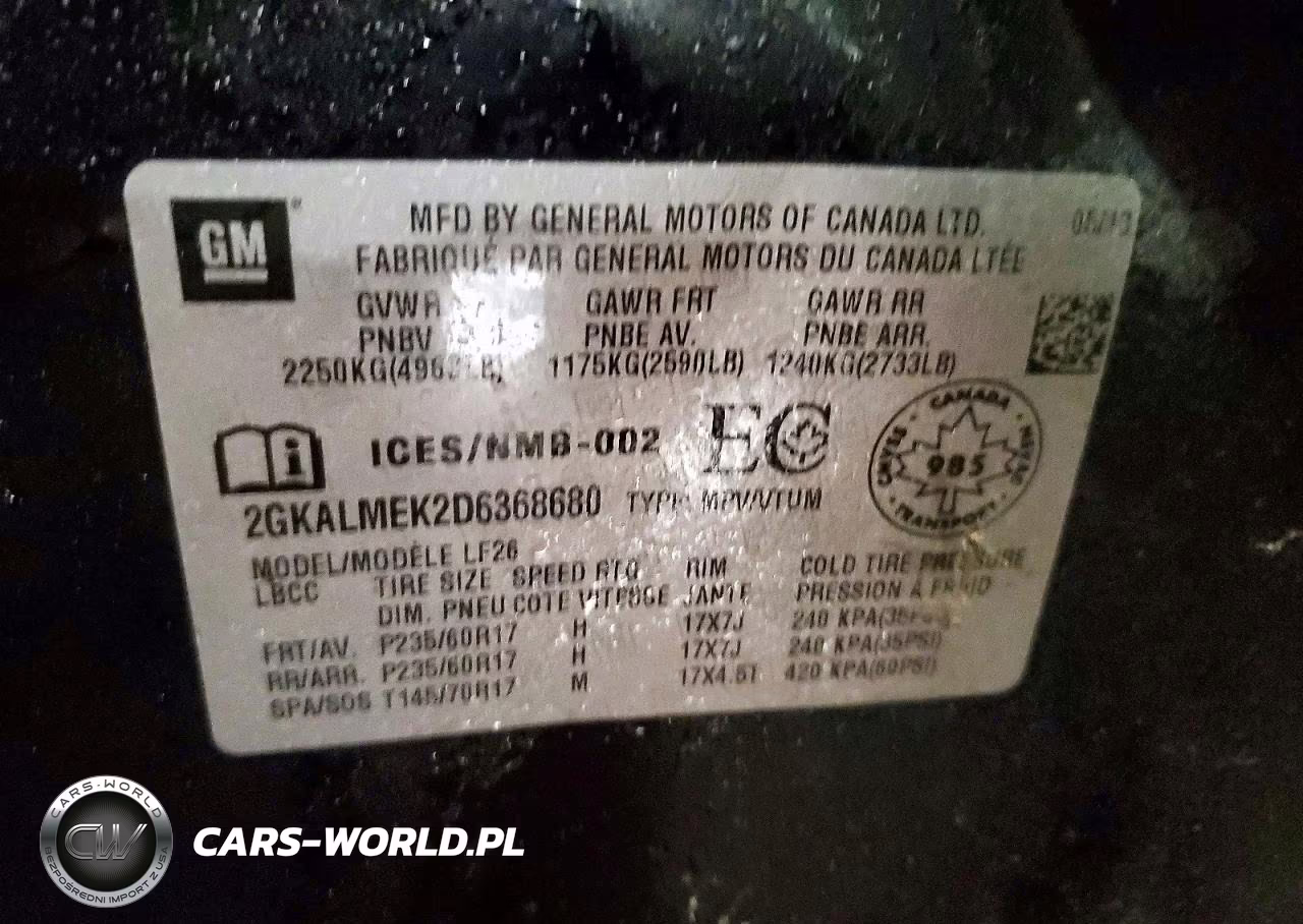 2013 GMC Terrain Sle VIN:2GKALMEK2D6368680 - 13