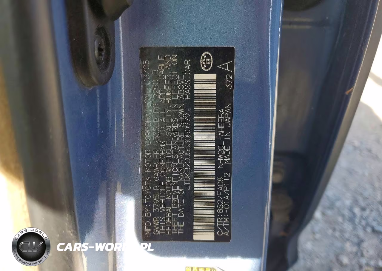 2005 Toyota Prius Base VIN:JTDKB20U553050979 - 12
