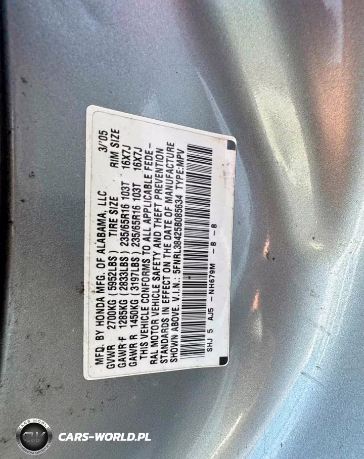 2005 Honda Odyssey Ex VIN:5FNRL38425B085634 - 10