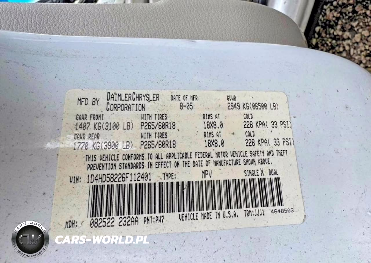 2006 Dodge Durango Limited VIN:1D4HD58226F112401 - 10