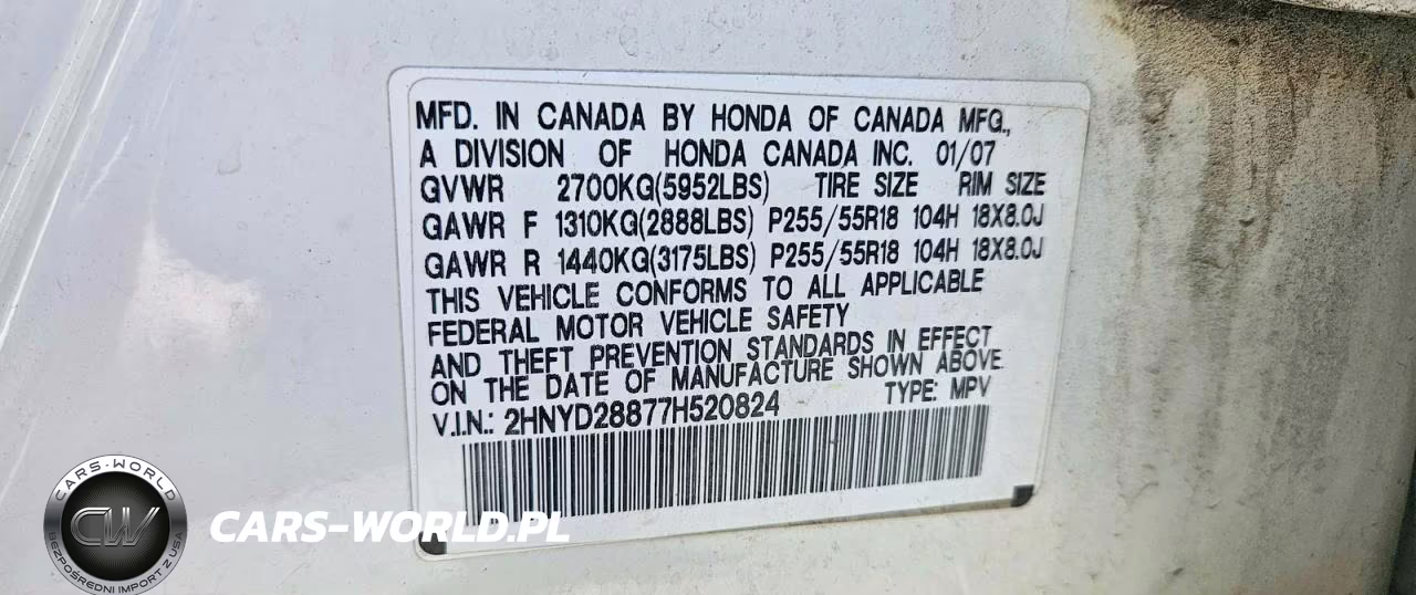 2007 Acura Mdx Sport VIN:2HNYD28877H520824 - 10