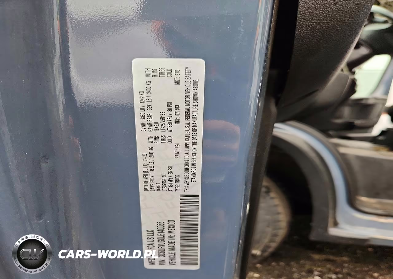 2020 Ram Promaster 3500 Delivery Van VIN:3C6URVJG0LE140066 - 13