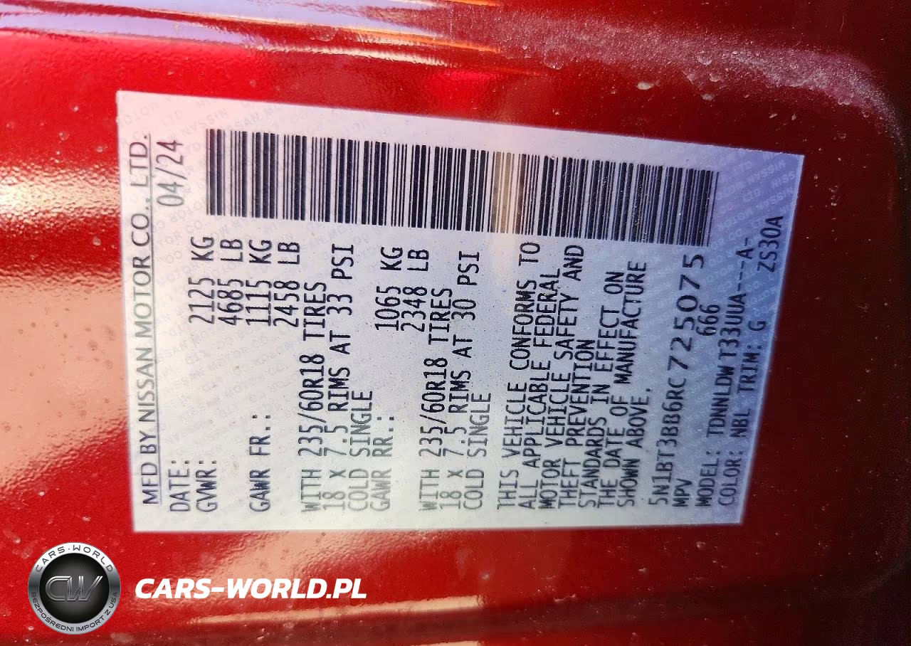 2024 Nissan Rogue Sv VIN:5N1BT3BB6RC725075 - 13