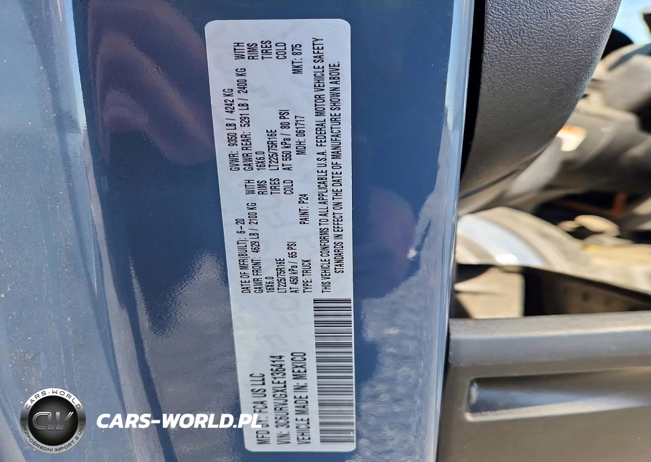 2020 Ram Promaster 3500 Delivery Van VIN:3C6URVJGXLE136414 - 13