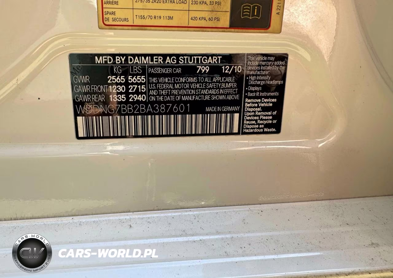 2011 Mercedes-Benz S 550 VIN:WDDNG7BB2BA387601 - 10