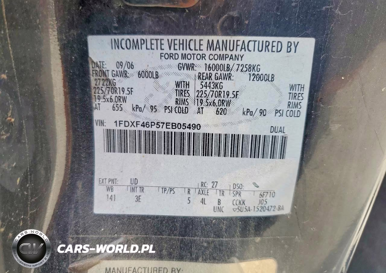 2007 Ford F450 Super Duty VIN:1FDXF46P57EB05490 - 12