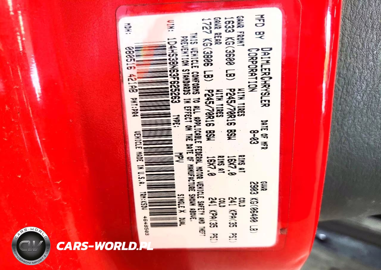 2003 Dodge Durango Sport VIN:1D4HS38N63F625263 - 13