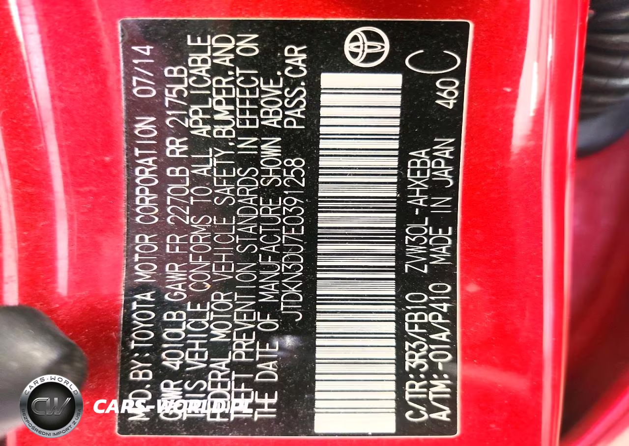 2014 Toyota Prius Two VIN:JTDKN3DU7E0391258 - 12