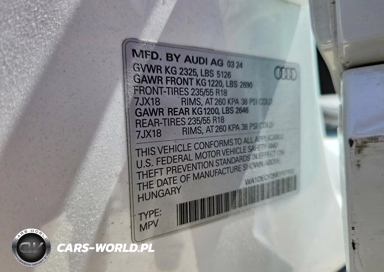 2024 Audi Q3 Premium S Line 45 VIN:WA1DECF35R1117113 - 13