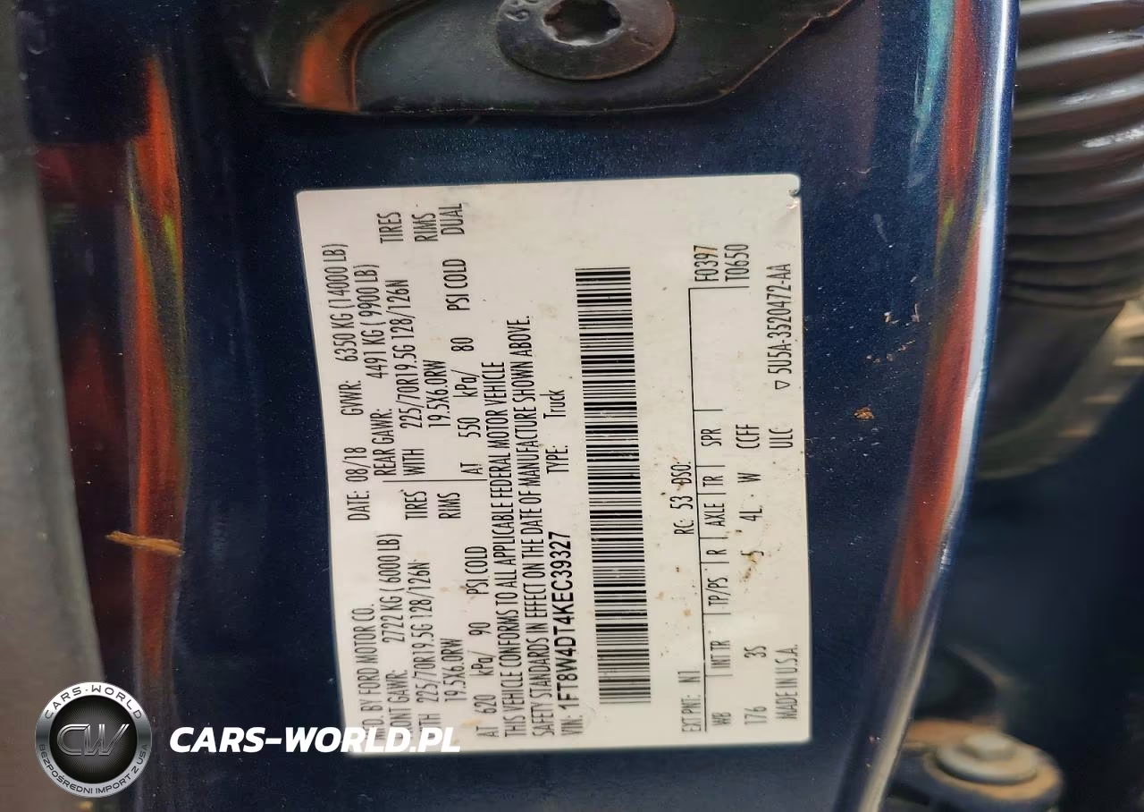 2019 Ford F450 Super Duty VIN:1FT8W4DT4KEC39327 - 12