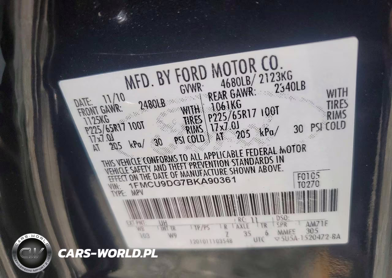 2011 Ford Escape Xlt VIN:1FMCU9DG7BKA90361 - 14