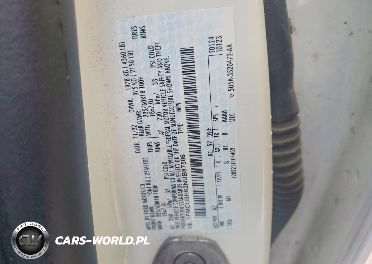 2022 Ford Escape Sel VIN:1FMCU0H62NUB87506 - 13