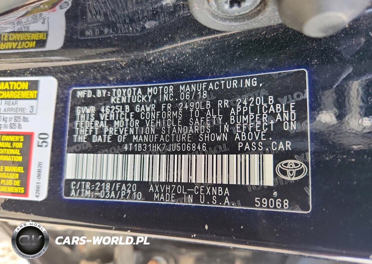 2018 Toyota Camry VIN:4T1B31HK7JU506846 - 12