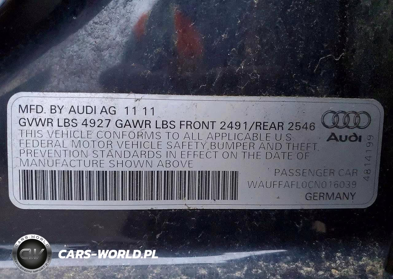 2012 Audi A4 Premium Plus VIN:WAUFFAFL0CN016039 - 12