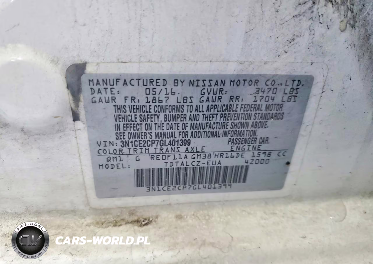 2016 Nissan Versa Note S Plus VIN:3N1CE2CP7GL401399 - 13