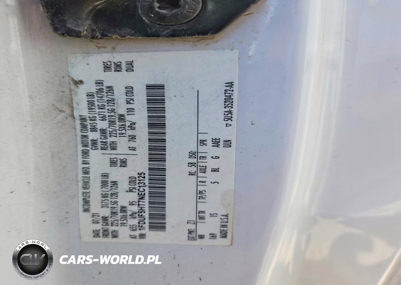 2022 Ford F550 Super Duty VIN:1FDUF5HT7NEC13125 - 12