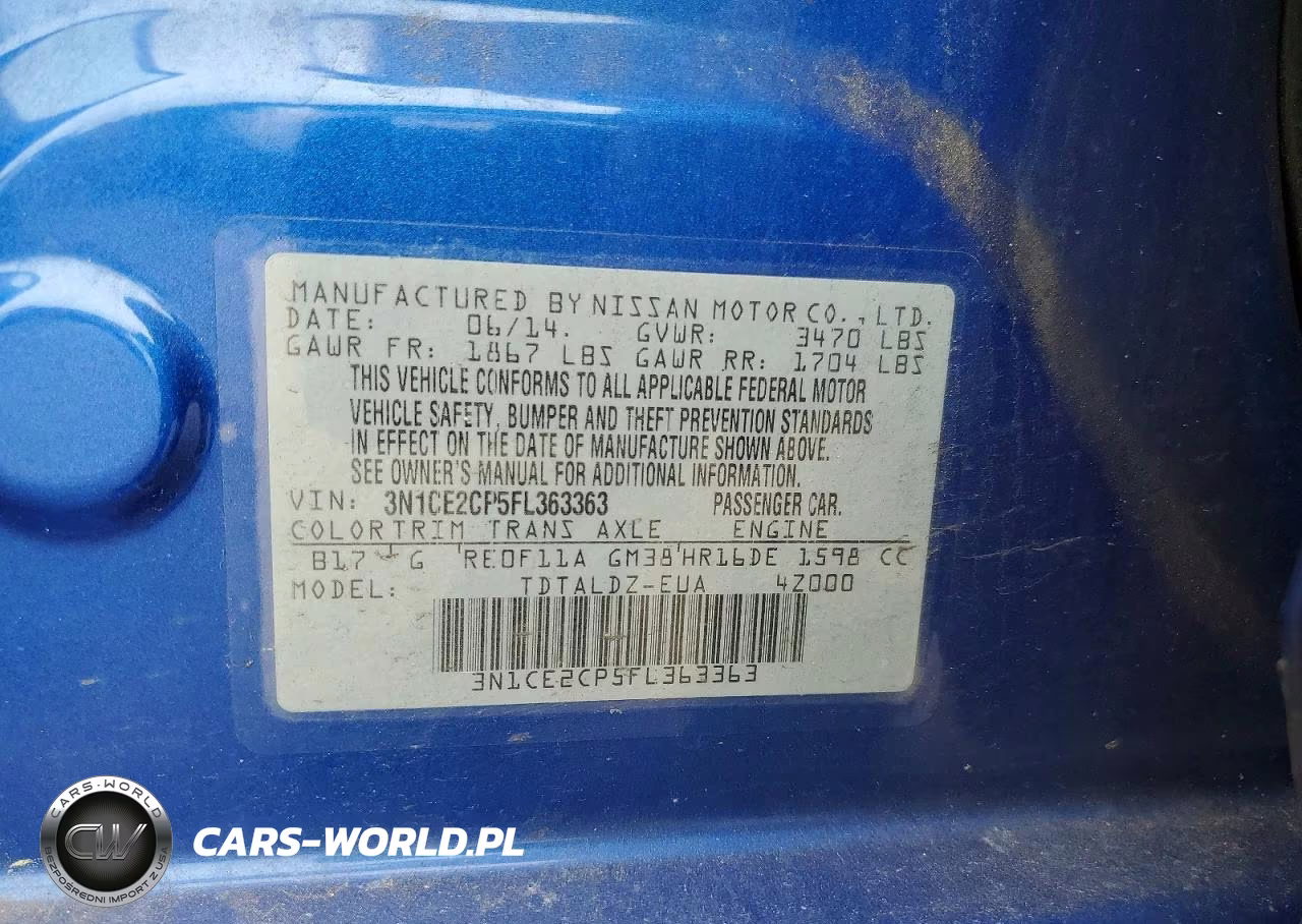 2015 Nissan Versa Note Sv VIN:3N1CE2CP5FL363363 - 12