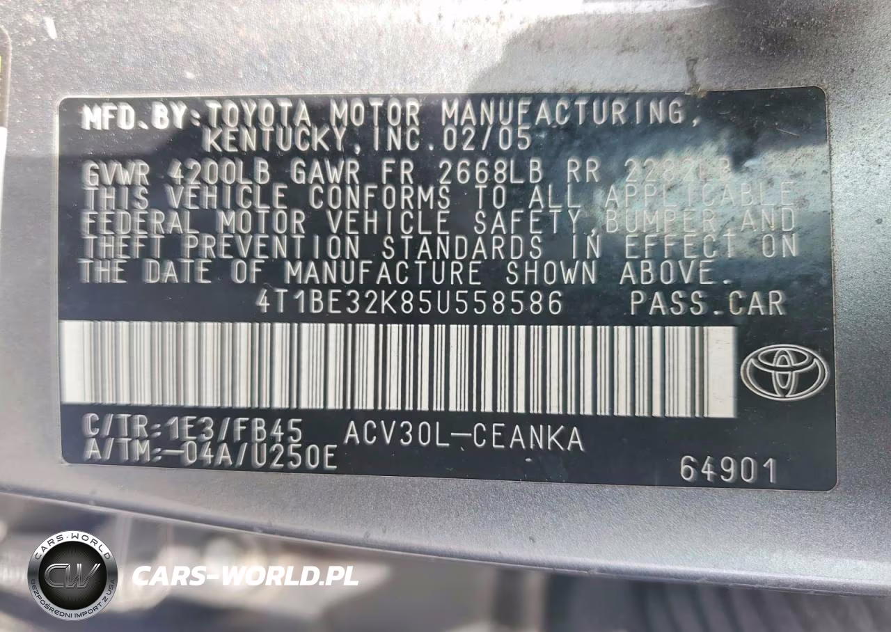 2005 Toyota Camry Le VIN:4T1BE32K85U558586 - 13