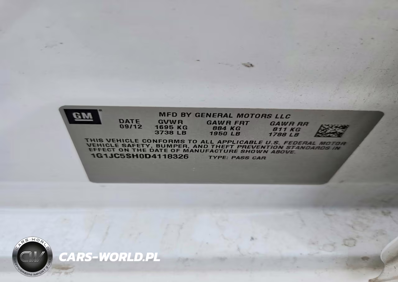 2013 Chevrolet Sonic Lt VIN:1G1JC5SH0D4118326 - 12