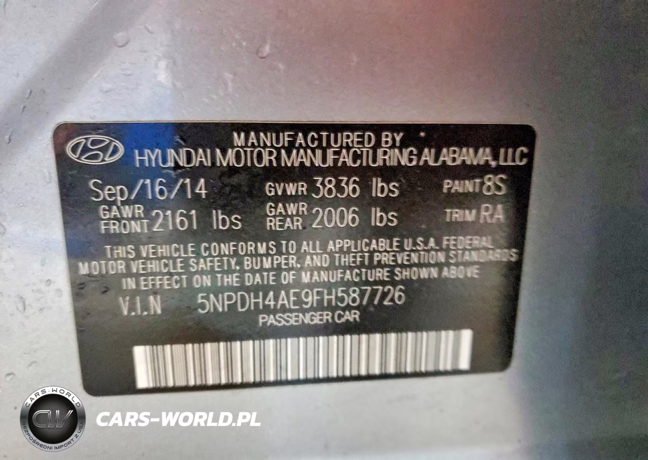 2015 Hyundai Elantra Se VIN:5NPDH4AE9FH587726 - 13