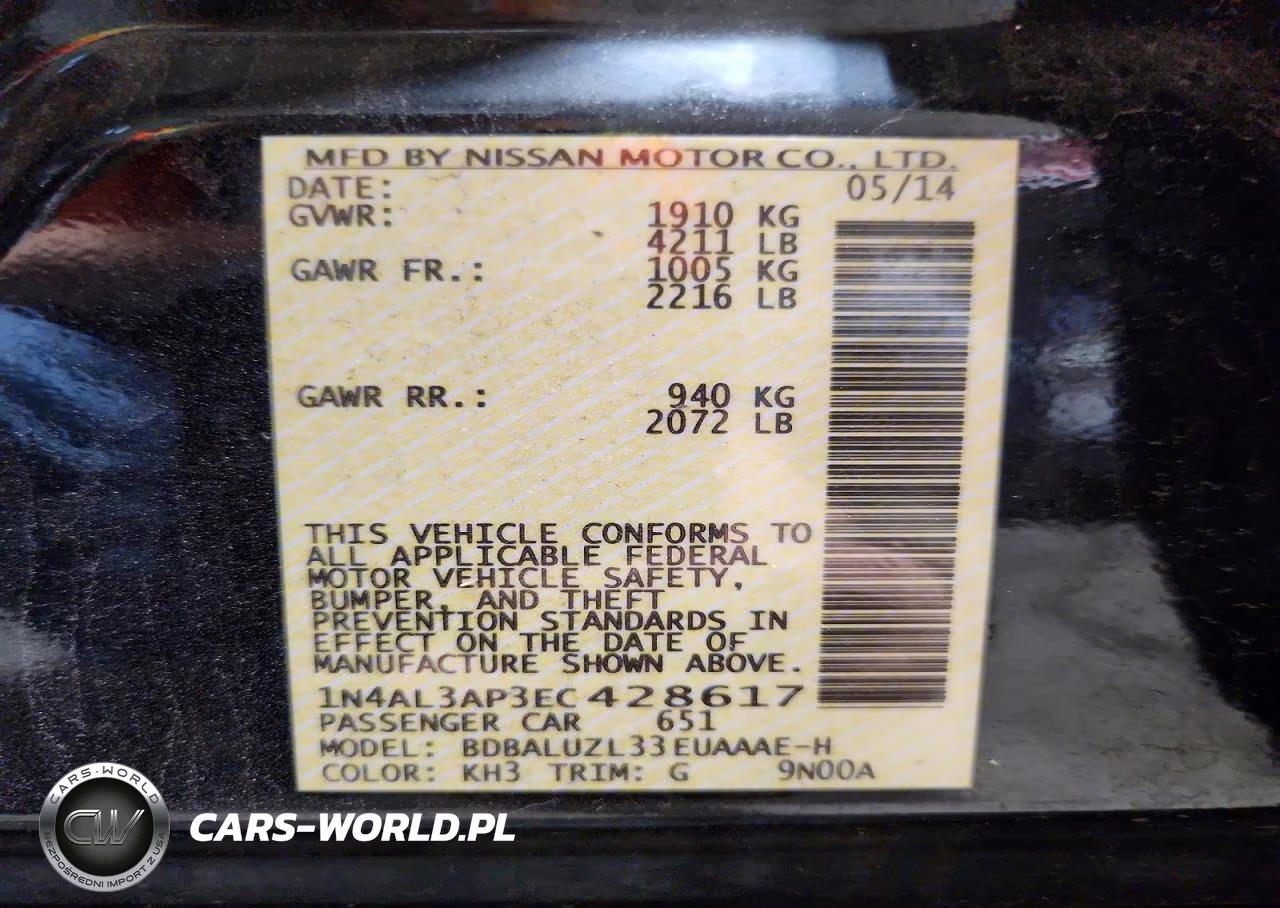 2014 Nissan Altima 2.5 Sv VIN:1N4AL3AP3EC428617 - 12
