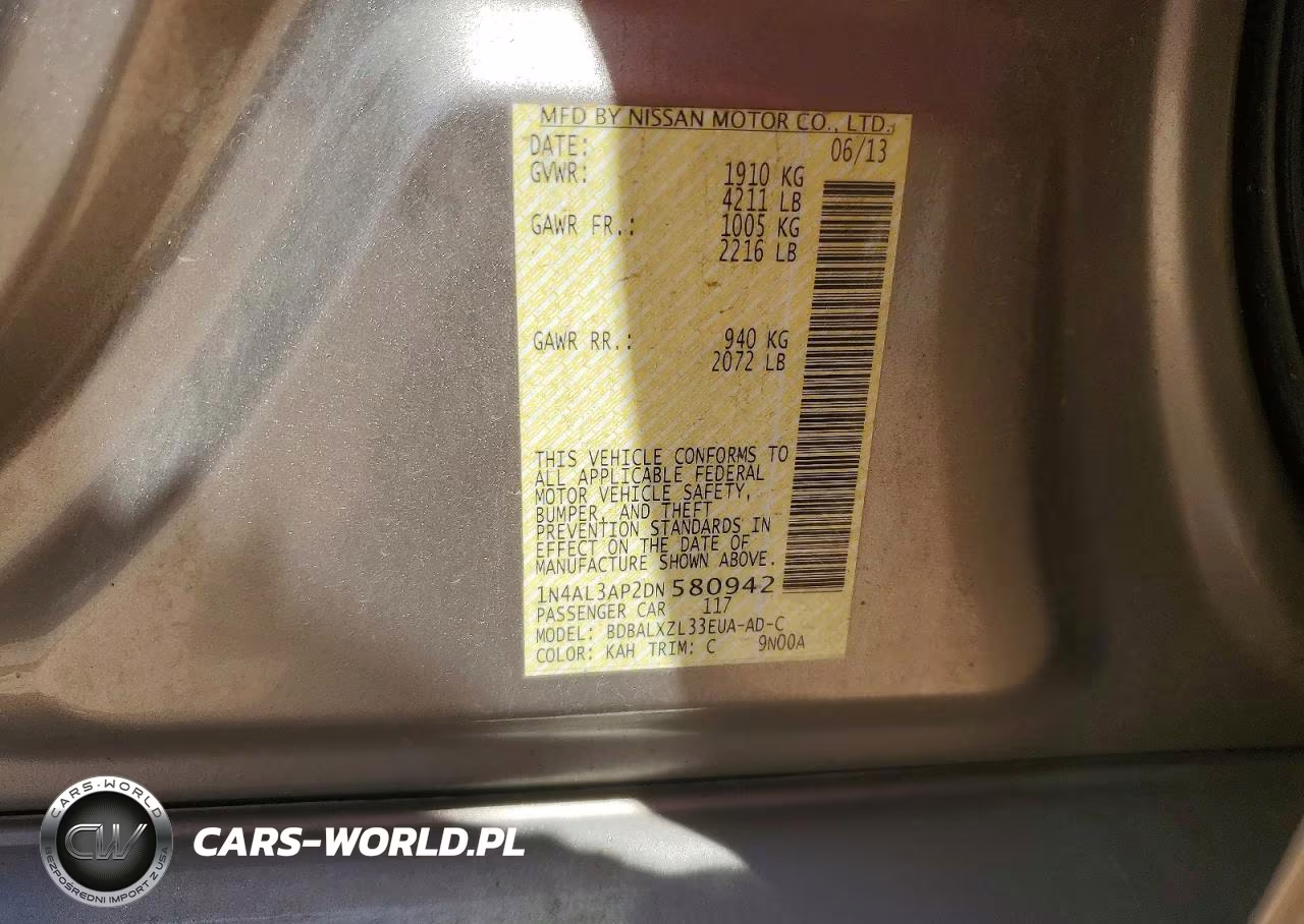 2013 Nissan Altima 2.5 VIN:1N4AL3AP2DN580942 - 12