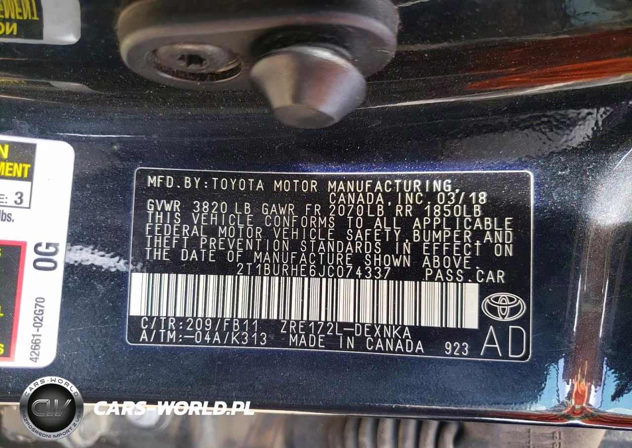 2018 Toyota Corolla Le VIN:2T1BURHE6JC074337 - 13