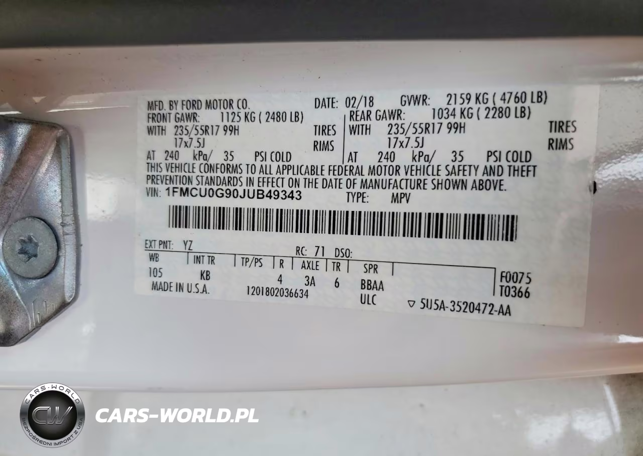 2018 Ford Escape Se VIN:1FMCU0G90JUB49343 - 12