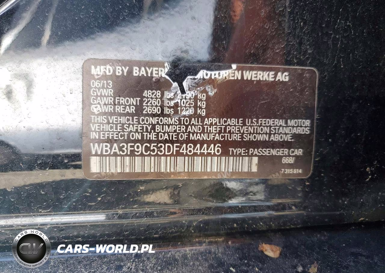 2013 BMW Activehybrid 3 VIN:WBA3F9C53DF484446 - 13